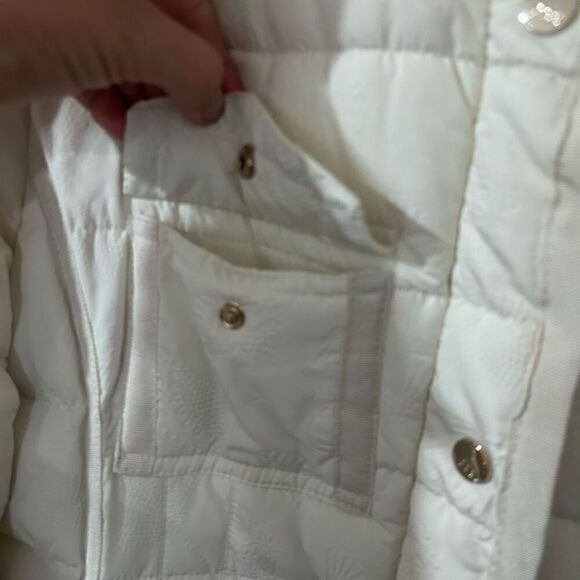 Desigual Embossed Floral Slim Padded Inga Puffer Jacket Size EU 44 US 10 Winter - Picture 11 of 13